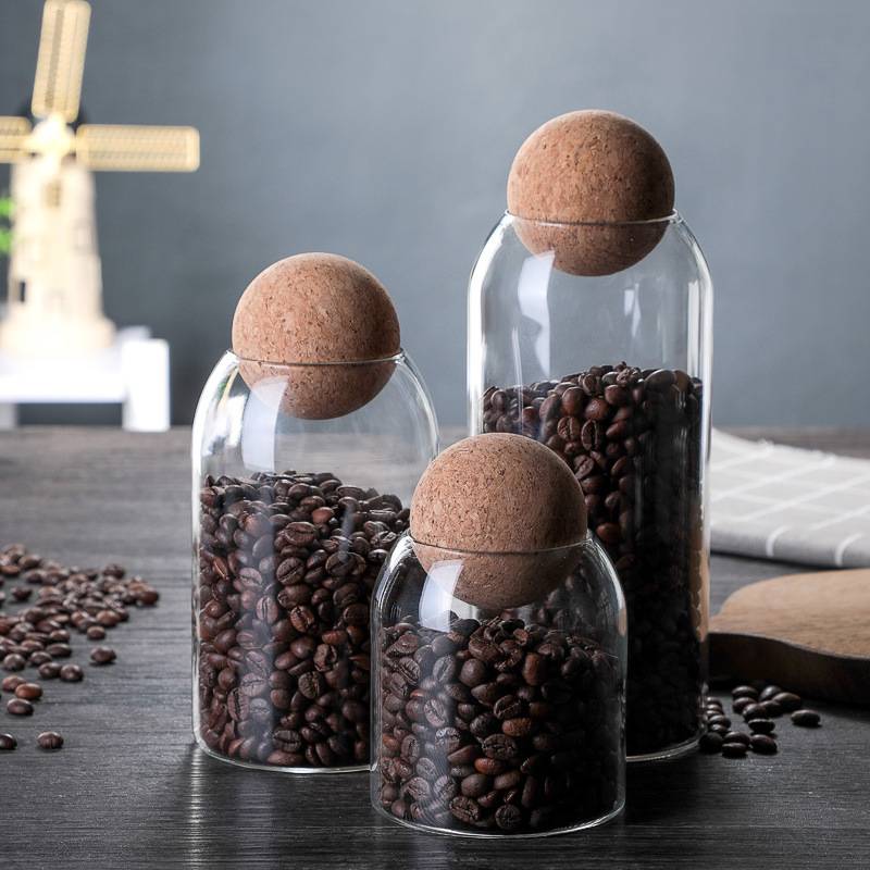 Glass Jars with Cork Lids, Set of 3