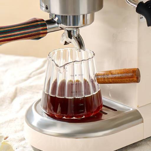 Mini Glass Coffee Cup with Wooden Handle, 180 ml